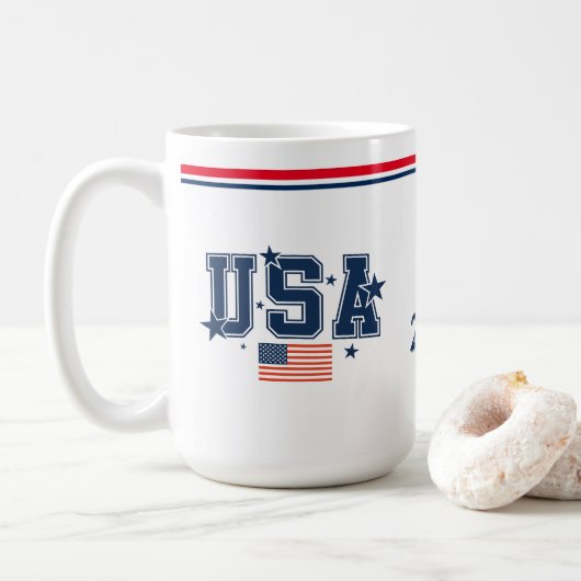 Mug de café USA (Avec donut)