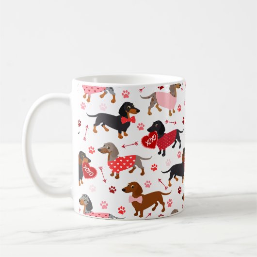 Mug de café Valentine Dachshund (Gauche)