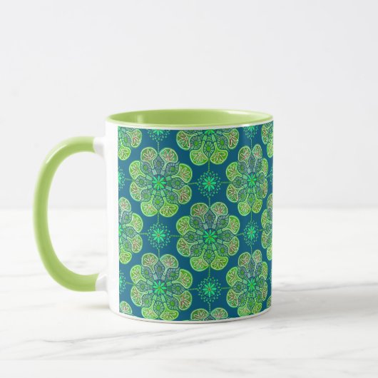 Mug de café vert avec motif (Gauche)