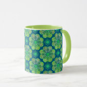Mug de café vert avec motif (Devant droit)