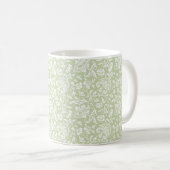 Mug de café vert pâle et floral des années 1860 (Devant droit)