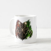 Mug de café violet grim reaper Halloween effrayant (Devant gauche)