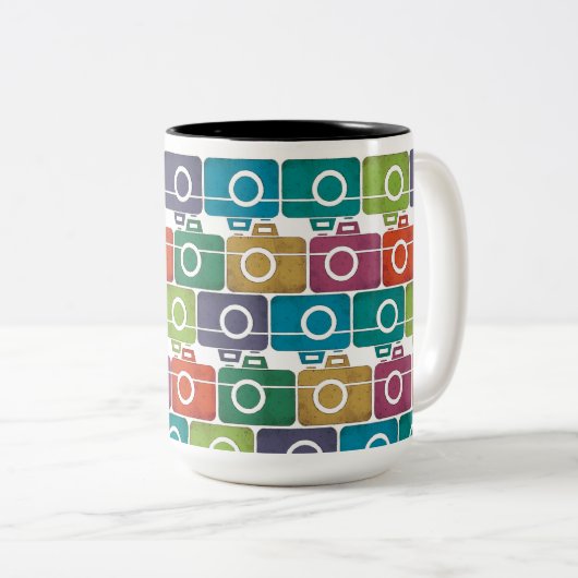 Mug de caméra multicolore (Devant droit)