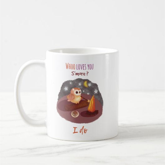 Mug de camping "Chouette mignonne "Qui vous aime p (Gauche)