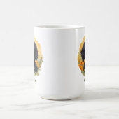 Mug de caniche noir avec l'illustration florale du (Centre)