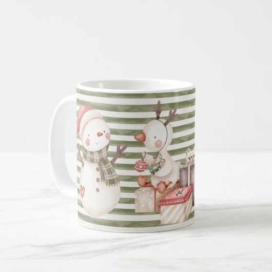 Mug de caractères verts de Noël (Devant gauche)