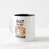 Mug de caricature - Kawaii Chien & Chat - Animal d (Devant gauche)