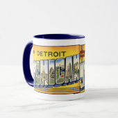 Mug de carte postale Vintage de Detroit, Michigan (Devant gauche)