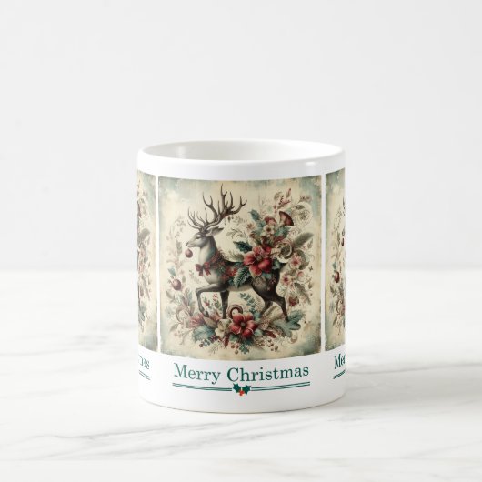 Mug de cerfs de Noël classique (Centre)