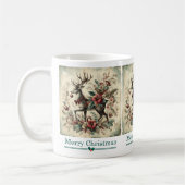 Mug de cerfs de Noël classique (Gauche)