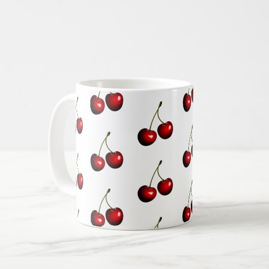 Mug de cerises rouges sucrées (Devant gauche)