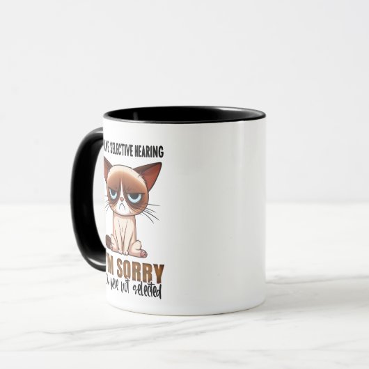 Mug de chat à oreille sélective - Citation sarcast (Devant gauche)