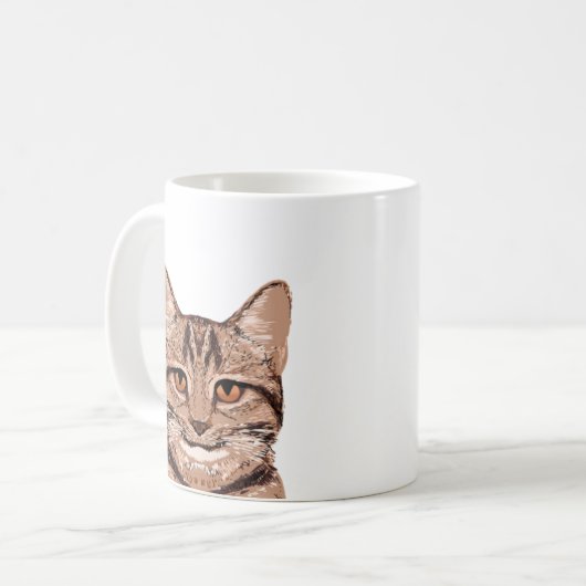Mug de chat Brown Tabby - Cute Cat Mug (Devant gauche)