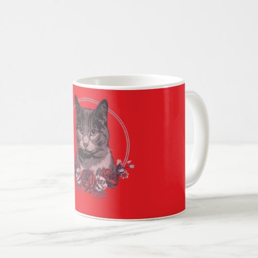 Mug de chat classique, 11 oz (Devant droit)