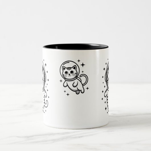 Mug de chat cosmique - Vibes de chat espace (Centre)