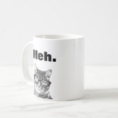 Mug de chat de citation d'apathie drôle meh (Devant gauche)