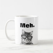 Mug de chat de citation d'apathie drôle meh (Gauche)
