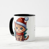 Mug de chat de Noël joyeux (Devant gauche)
