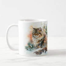 Mug de chat de Sibérie neigeuse