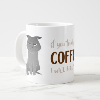 Mug de chat drôle - Chat gris grincheux