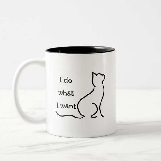 Mug de chat drôle - "Je fais ce que je veux" (Gauche)