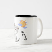 Mug de chat en blanc noir (Devant droit)