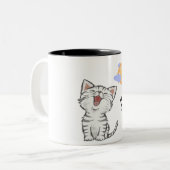Mug de chat en blanc noir (Devant gauche)