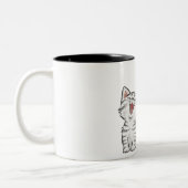 Mug de chat en blanc noir (Gauche)
