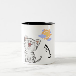 Mug de chat en blanc noir