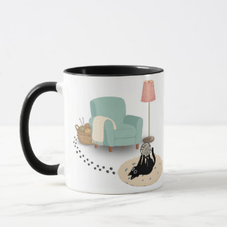 Mug de chat mignon drôle et joueur