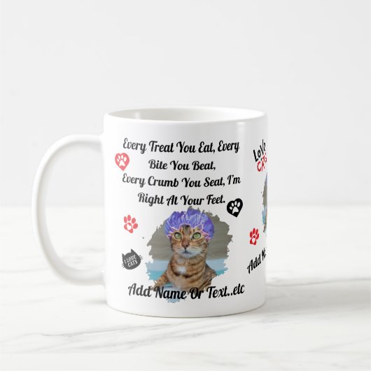 Mug de chat mignon personnalisé pour Amoureux de l (Gauche)