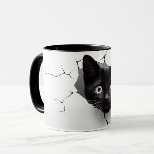 Mug de chat noir 3D 10 (Devant gauche)