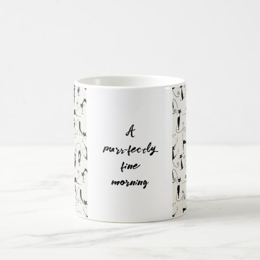 Mug de chat noir et crème personnalisable (Centre)