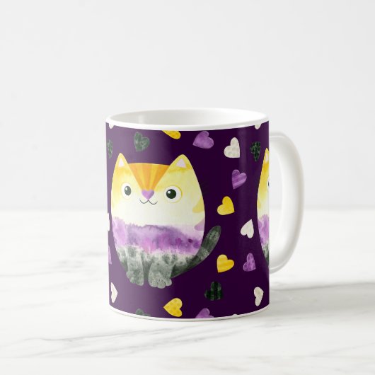 Mug de chat non binaire (Devant droit)