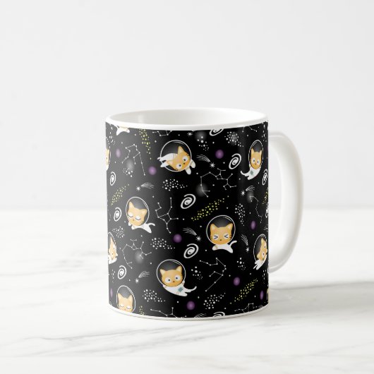 Mug de chat spatial - Chats d'astronautes en Galax (Devant droit)