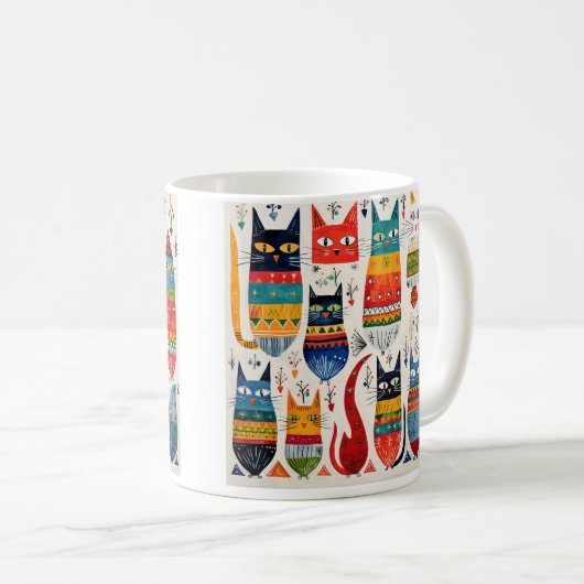Mug de chats colorés (Devant droit)