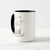 Mug de chats de chou beige brodé (Devant gauche)