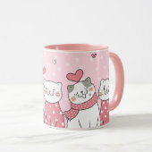 Mug de chats de Saint-Valentin (Devant droit)