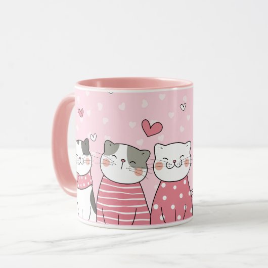 Mug de chats de Saint-Valentin (Devant gauche)