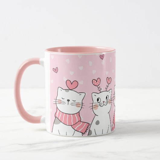 Mug de chats de Saint-Valentin (Gauche)