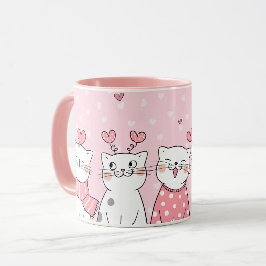 Mug de chats de Saint-Valentin (Devant gauche)