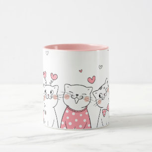 Mug de chats de Saint-Valentin