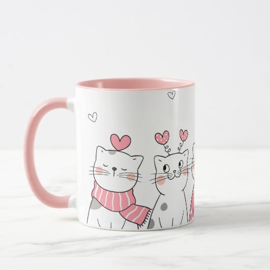 Mug de chats de Saint-Valentin (Gauche)