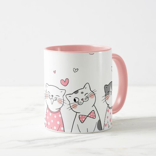 Mug de chats de Saint-Valentin (Devant droit)