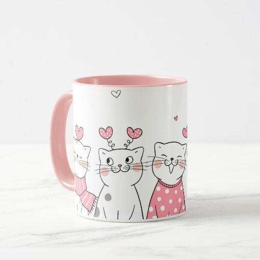 Mug de chats de Saint-Valentin (Devant gauche)