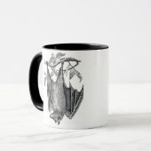 Mug de chauve-souris Vintage noire et blanche (Devant gauche)
