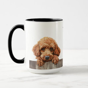 Mug de chien de caniche standard
