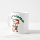 Mug de Chien de Noël Français : Joyeuses Woofmas (Devant gauche)
