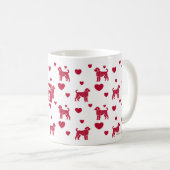 Mug de chien d'eau portugais aux Coeurs rouges (Devant droit)