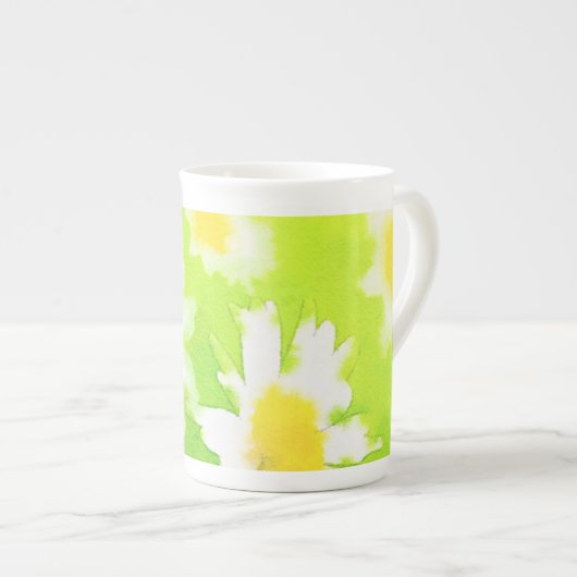 Mug de Chine d'os de marguerite florale (Devant droit)